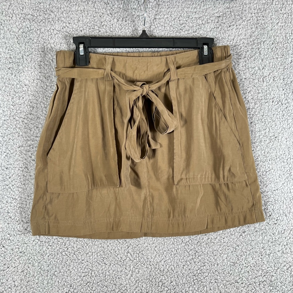 Old Navy Women’s Mini Skirt Size S Green Tie Waist Fully Lined Front Pockets